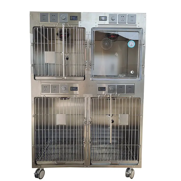 ペット獣医ケージ用のカスタマイズ可能な制御酸素犬ICUケージ酸素供給ケージ