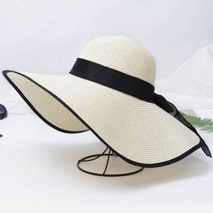 Foldable Butterfly <b>Straw</b> <b>Hat</b> with 3D Embroidery and Flower Bowknot-Natural Grass Sports Sun <b>Hat</b> for Women Seaside Summer - Product Image 1