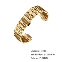 Bracelet de montre personnalisé en acier inoxydable 316L, étanche, maillons de bracelet de haute qualité, bracelet de montre de luxe