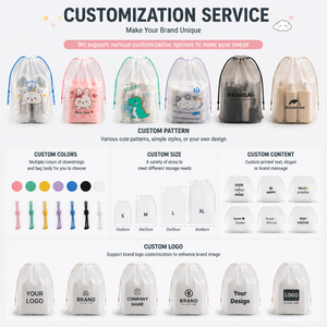 Clear Matte CPE Drawstring Bags, Water Resistant Reusable Plastic Drawstring Packaging Pouches Custom Logo Printed - Product Image 4