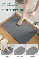 Tapis de bain rectangulaires modernes de luxe écologiques en terre de diatomée gravée, solides, à absorption rapide de l'eau, séchage rapide, fabriqués à la machine