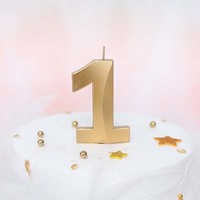 Bougies d'anniversaire dorées numérotées, classiques, écologiques, sans fumée, sans parfum, pour les fêtes de Pâques et la décoration de gâteaux en bars