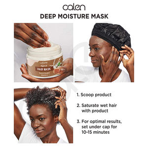 Oalen <span class=keywords><strong>Masque</strong></span> capillaire <span class=keywords><strong>ultra</strong></span> <span class=keywords><strong>doux</strong></span> à l'huile d'argan et à la kératine Crème à base de plantes et de noix de coco bio Soin capillaire nourrissant à la kératine - Product Image 4