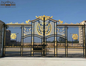 Cancello in Ferro Battuto Dorato Stile Castello Design Reale Europeo - Product Image 4
