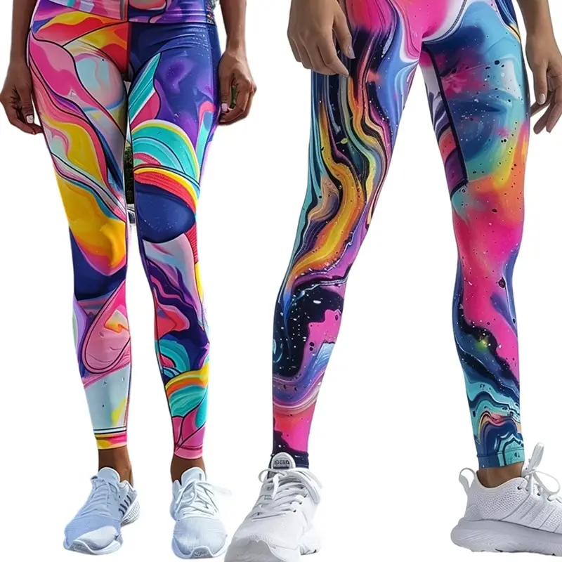 Grosir kustom cetak LOGO mulus celana olahraga legging kaki lebar de gimnasio pinggang tinggi gym yoga scrunch legging untuk wanita