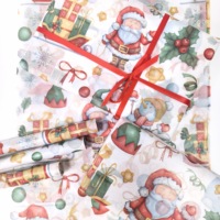 Sacs cadeaux personnalisés écologiques en papier de soie fin motif traîneau de Noël 17 g/m² 50x70 cm, vente directe usine, pour vêtements et chaussettes séchées