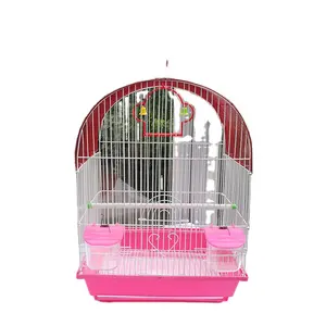 Jaula Rectangular pequeña para pájaros y canarios, alimentadores equipados con alambre para mascotas