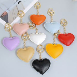 PU <b>Leather</b> Light <b>Keychain</b> Charm Fashionable Heart-Shaped Embossed Cute Valentine's Day Pendant for Women Key Chain - Product Image 6