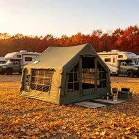 9 ㎡   Tente de camping gonflable en tissu Oxford 600D, 9 m², tente de camping portable de luxe, adaptée aux aventures en plein air