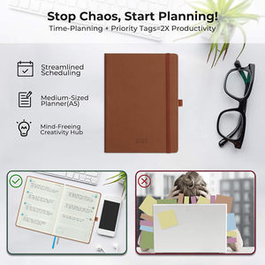 Carnet A5 à spirales avec couverture en cuir, logo en feuille d'or, personnalisation du design, haute valeur esthétique, mini format portable - Product Image 5