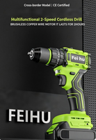 Perceuse sans fil au lithium 21V avec 2 batteries, 0-400/1400 tr/min, contrôle du couple 23+1 pour la réparation automobile et les projets de menuiserie