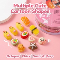 Lief Sushi Thema Cartoon Gummy Candy 160g Ronde Pot Roze Fruitig Groothandel Privélabel