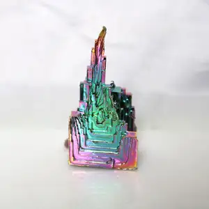 Wholesale 3 to 5cm Rough Rainbow Natural Bismuth Mineral Rock Pyramid Shaped Crystal Specimen For Home Decor