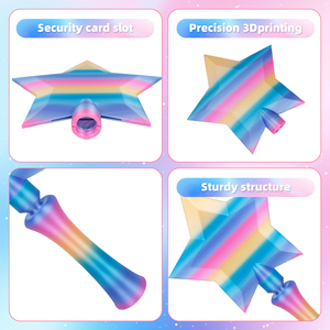 Bacchetta di assistenza per carte stampata in 3D a forma di stella arcobaleno, porta carte POS, giocattolo antistress portatile, decorazione da scrivania, accessorio per pagamenti, regalo - Product Image 2