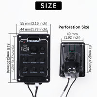 301 Préamplificateur Acoustique pour Guitare, Micro Guitare Piézo, Égaliseur Numérique avec Accordeur, Système Noir