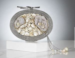 Bolso de fiesta de noche de lujo con piedra de nácar hecha a mano, superventas, artesanías de lujo de Dubái, precio razonable, accesorio nupcial - Product Image 5