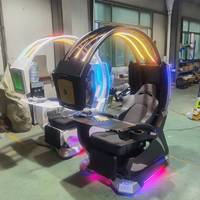 Super Rêve Pod zéro gravité inclinaison basculement PC chaise de course de jeux gaming cockpit avec haut-parleurs RGB LED soutien 1-2 écrans