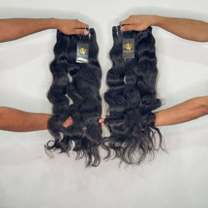 Cheveux vierges bruts indiens alignés dans le sens de la cuticule, cheveux humains brésiliens non traités, fournisseurs de cheveux humains brésiliens, fournisseurs d'extensions de cheveux humains brésiliens - Product Image 1