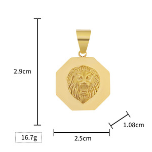 Joyería Retro para Hombre, Lujosos Colgantes de Acero Inoxidable con Baño de Oro en Forma de León, para la Fabricación de Collares, Venta al Por Mayor - Product Image 5
