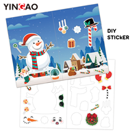 Feuille d'autocollants personnalisés imperméables prédécoupés pour cadeaux de fête de Noël, bricolage, agenda, scrapbooking, activités pour enfants, jeux, lot en gros