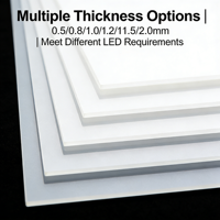 Plaque diffuseur LED en polycarbonate grand format 1220x2440mm, blanc laiteux, épaisseurs 1.0mm 1.2mm 1.5mm 2mm, découpe sur mesure