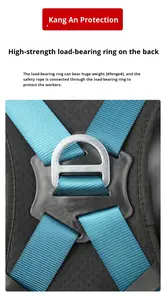 Cinto de Segurança de Poliéster com Conexão Rápida de Cinco Pontos, Corda Almofadada para Trabalho em Altura, Prevenção de Quedas - Product Image 3