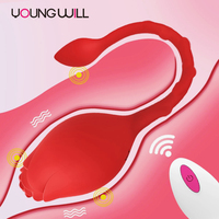 Young Will drahtlos rot Doppelte rosafarbene vibrierende Rose Vibrator Sexspielzeug für Frau Kitzler Zunge saugen Vibrator