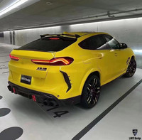 Para BMW X6M G06 F96 Kit de carrocería Actualización de fibra de carbono Estilo LD Alerón delantero Difusor Capó Falda lateral con malla central-Nuevo