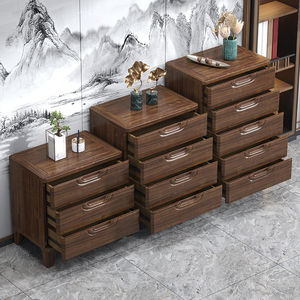 Vente directe d'usine Armoire à tiroirs moderne en bois de tigre massif Grande commode de rangement pour meubles de rangement décoratifs - Product Image 4