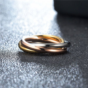 Anillos Góticos Minimalistas de Moda en Tres Colores, Combo de Venta al por Mayor, Oro de <span class=keywords><strong>18K</strong></span>, Acero Inoxidable 316L, Liquidación para Mujer - Product Image 3