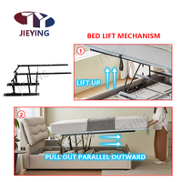 JIEYING Cadre de support de lit Système de levage de stockage Mécanisme de levage de lit à gaz hydraulique réglable Accessoires de meubles de chambre à coucher