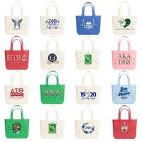 Individuell Bedruckte Sommer-EVA-Strandtasche Großhandel Wasserdichte Gummi-Tragetasche Waschbare Greek Life Schwesterbruderschaft Geschenke Großformat