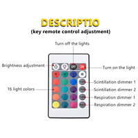 Lampada Notturna LED 3D con Effetto Acqua Ondulante a 16 Colori - Luce Luminosa a Cubo di Cristallo, Lampada Decorativa Calda per Casa, Camera da Letto, Ufficio, Regalo