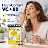 OEM ODM Capsules de Vitamine C et Vitamine B2 (Acide Ascorbique, Riboflavine) pour la Nutrition Cutanée – Complément Alimentaire en Marque Blanche – Vente en Gros Direct Usine