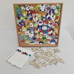 <span class=keywords><strong>Puzzles</strong></span> en bois <span class=keywords><strong>à</strong></span> colorier <span class=keywords><strong>à</strong></span> faire soi-même - Ensemble de <span class=keywords><strong>puzzles</strong></span> en bois créatifs pour projets artistiques et activités éducatives - Product Image 4