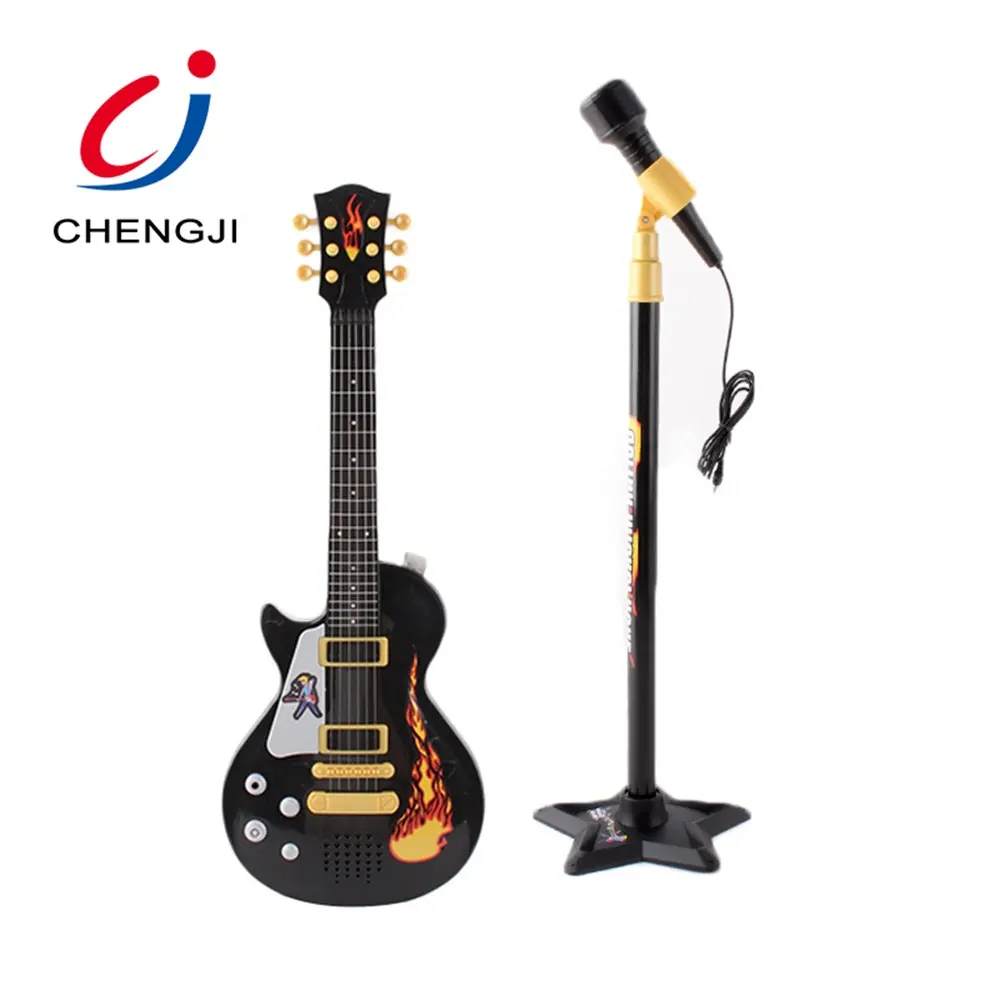 Musical Instrument Educational Guitar Toy, Music Electric Plastic Mini With Microphone Kids Guitar