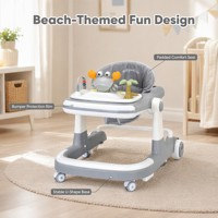 Jouets pour bébés : Trotteur pliable 3-en-1 avec roues, évolutif (assis-debout) et pousseur pour enfants