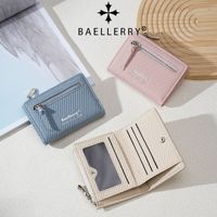 Dompet Tipis Baru Baellerry 2026 untuk Wanita, Dompet Pendek Kulit PU Lipat Dua dengan Resleting, Tempat Kartu, dan Jendela ID/Foto