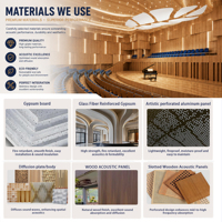 Planification acoustique intérieure des centres culturels, fourniture de matériaux sur mesure, panneaux de plafond d'auditorium, traitements muraux, réduction du bruit