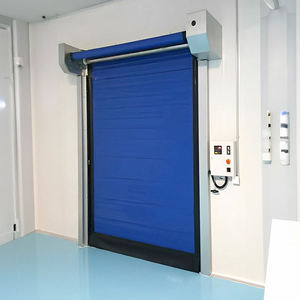Industrie haute vitesse <span class=keywords><strong>PVC</strong></span> fermeture éclair enroulable porte <span class=keywords><strong>avec</strong></span> fenêtre auto-réparateur porte rapide pour entrepôt et chambre froide - Product Image 2