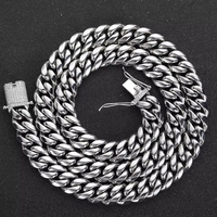 Chaîne cubaine Monaco pour homme, style hip-hop, 6-18 mm, en acier inoxydable plaqué or, style Miami, sertie de pierres, collier plaqué or K