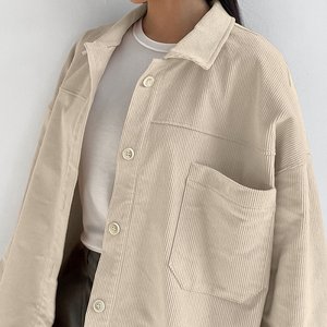 Pour OOTN 2024 dames Beige chemise décontractée Simple mode à manches longues simple boutonnage Blouse bouton décoration avant pour un <span class=keywords><strong>usage</strong></span> de bureau - Product Image 3