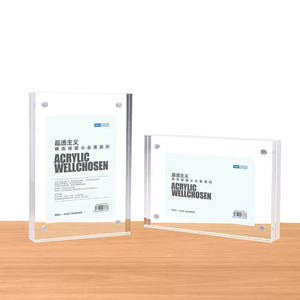 Cadre de table en acrylique Aimants puissants Panneaux acryliques intégrés Utilisation facile-Il suffit de faire glisser de beaux présentoirs pour - Product Image 5