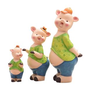 Conjunto personalizado 3D lindo Animal Interior arte decoración estatuilla resina cerdo escultura animal figura - Product Image 1