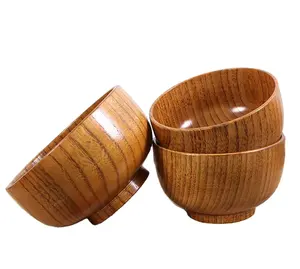 Cheap Wholesale High Quality Wood Color Kitchen Utensils Little Child Wooden Salad Bowl