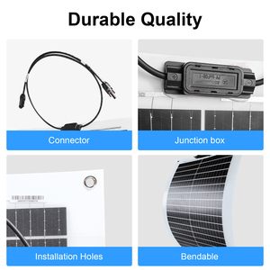 Flexible 100W Solar Waterproof Mono With MPPT Controller and <b>Cable</b> Set for Outdoor Camping Trips 2 Pieces 100W*2 Cheap Monocryst - Product Image 6