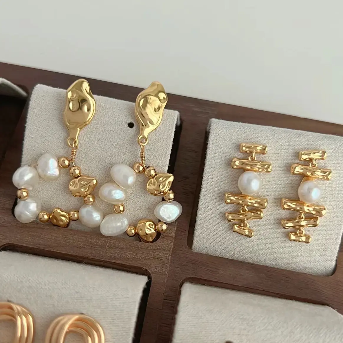 Orecchini di perle dorate Vintage gioielli di moda donna All-Match per feste