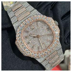 Montre automatique mécanique de sport de luxe en acier inoxydable de haute qualité avec cadran à aiguilles, alarme, design Hip Hop et moissanite - Product Image 2