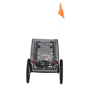 Remorque de vélo <span class=keywords><strong>en</strong></span> acier de 30 kg, 140x71x83 cm, chariot utilitaire pliable pour bébé, animal de compagnie, transport de marchandises - Product Image 6