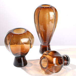 Novedades: Florero de Cristal Transparente en Forma de Hongo Azul, Botella de Vidrio Cilíndrica con Diseño de Flor de Cristal - Product Image 6